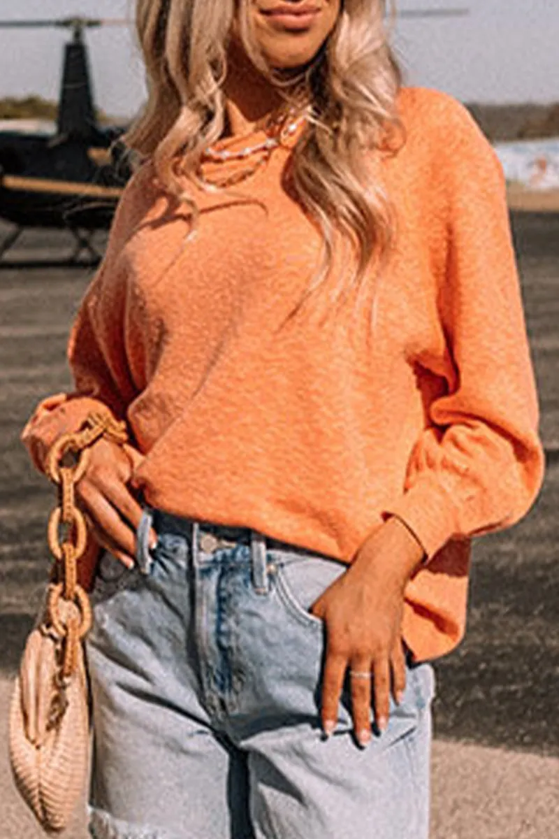 Casual Solid O Neck Tops