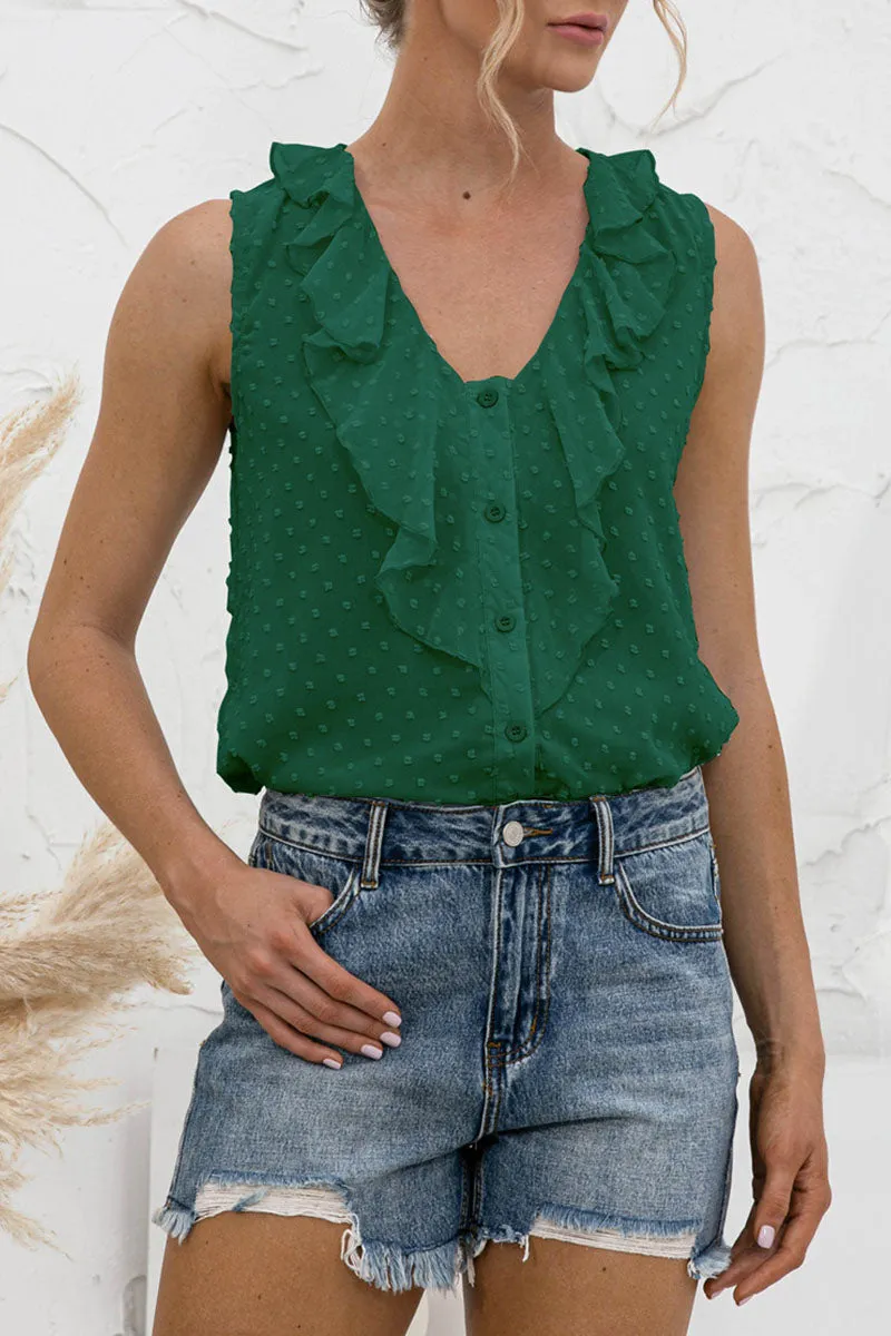 Casual Solid Split Joint V Neck Tops