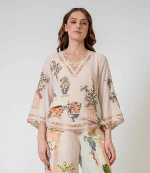 Celina beige floral top
