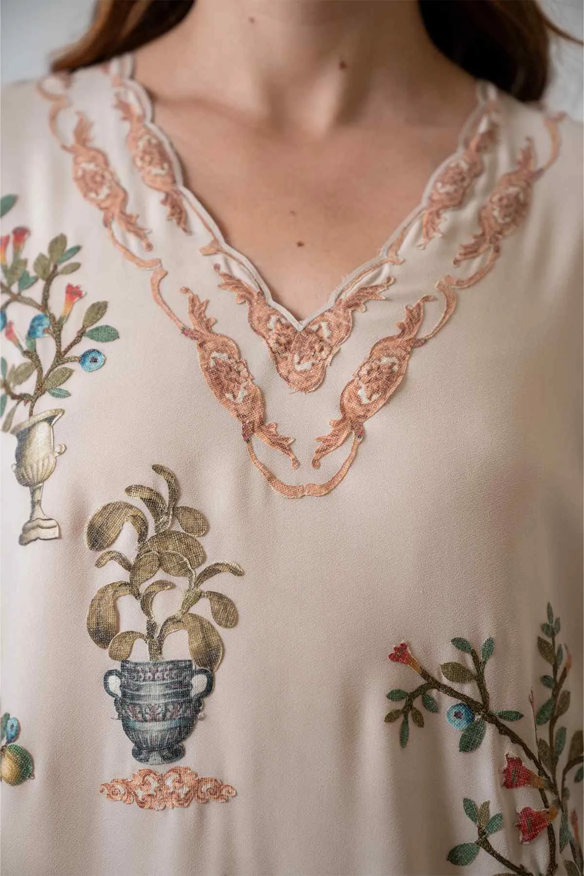 Celina beige floral top