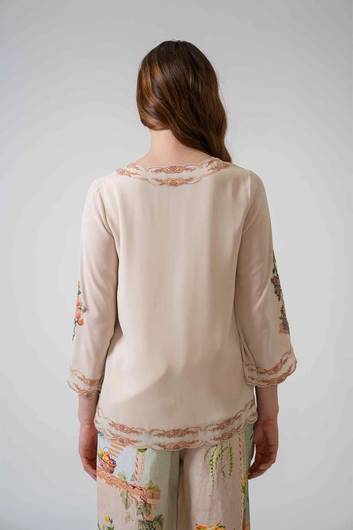 Celina beige floral top