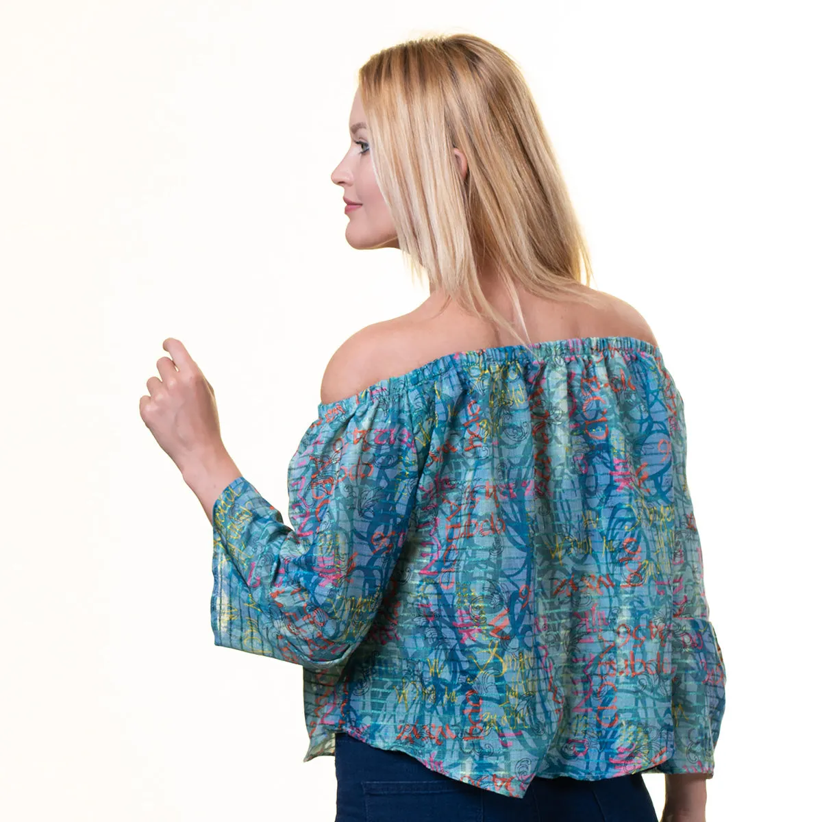 Celino European Made Casual Tops 3/4 Sleeve Off Shoulder Blouse for Women