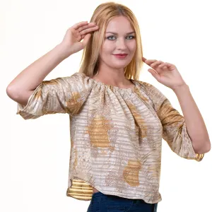 Celino European Made Casual Tops 3/4 Sleeve Off Shoulder Blouse for Women