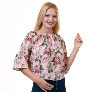 Celino European Made Floral Off Shoulder Blouse Shirt Tops for Women