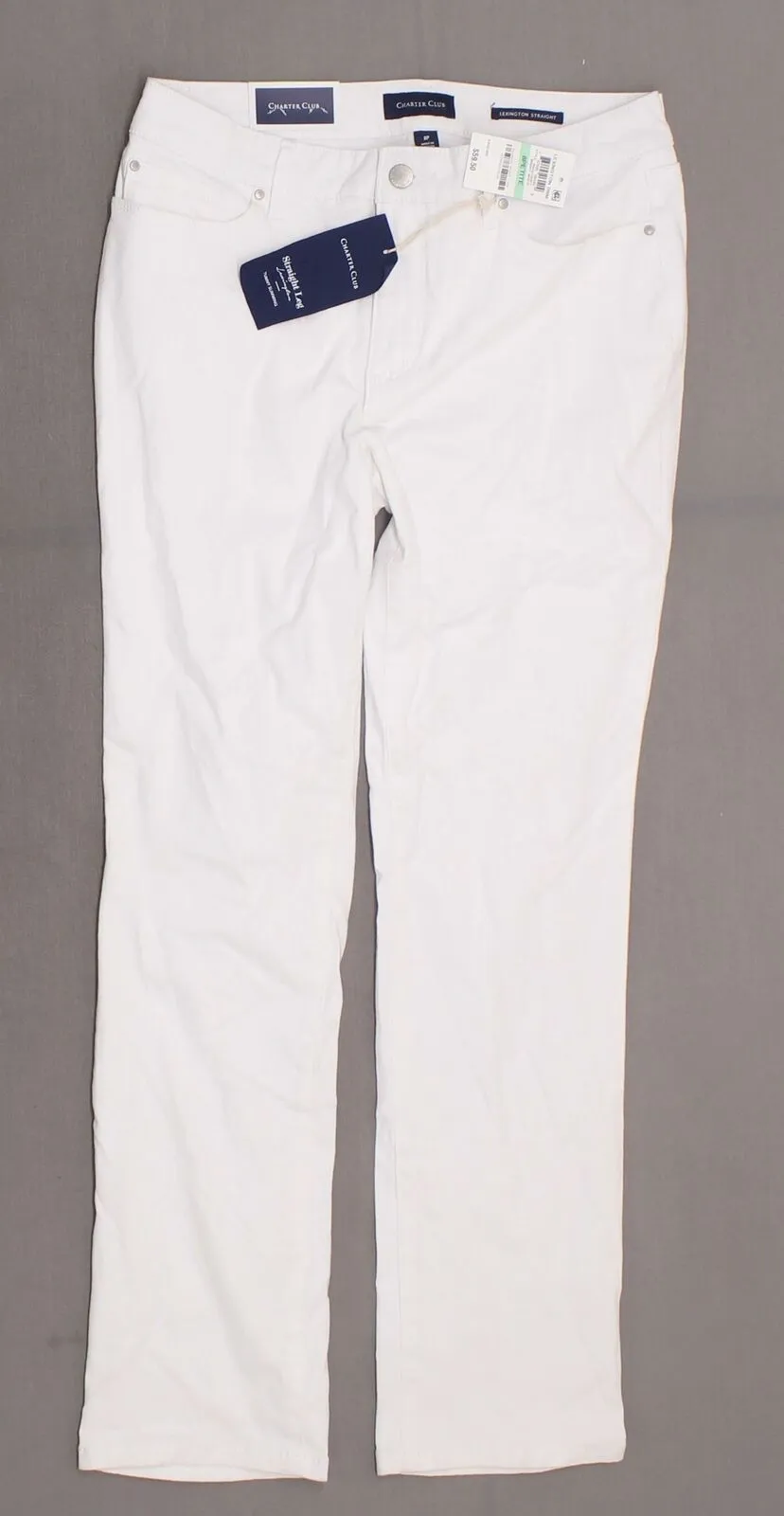 Charter Club Women's Petite Lexington Straight-Leg Jeans White 8P