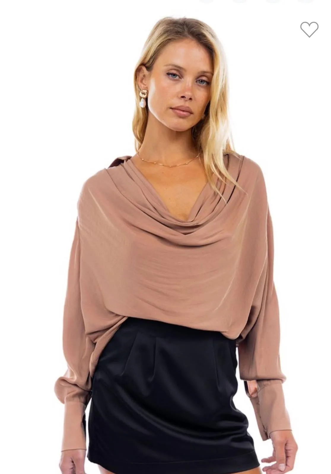 Cheril Draped Cowl Neck Blouse