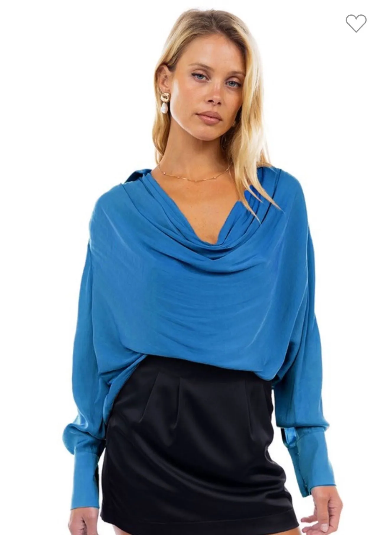 Cheril Draped Cowl Neck Blouse