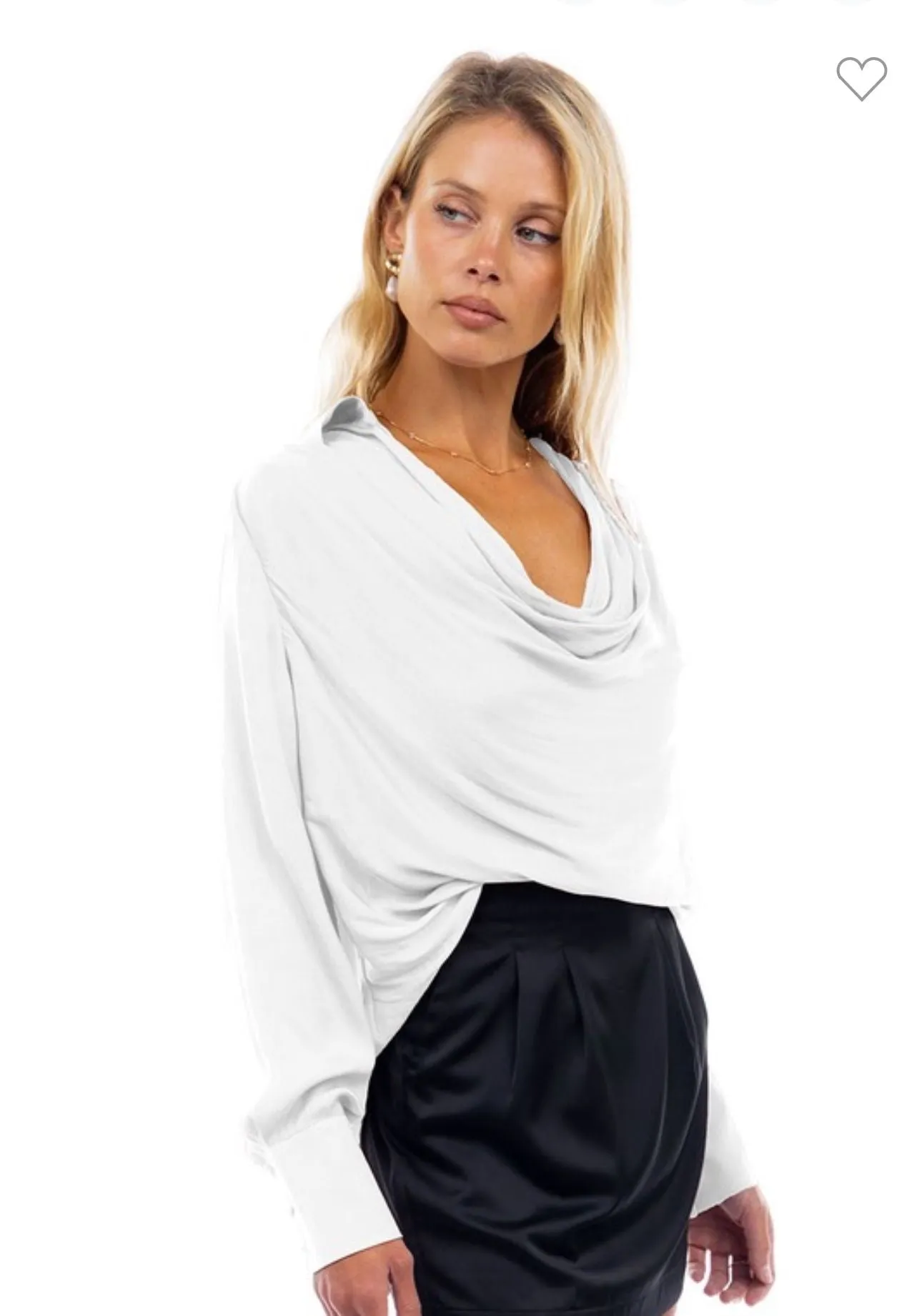 Cheril Draped Cowl Neck Blouse