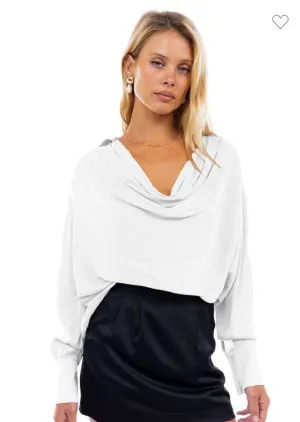 Cheril Draped Cowl Neck Blouse