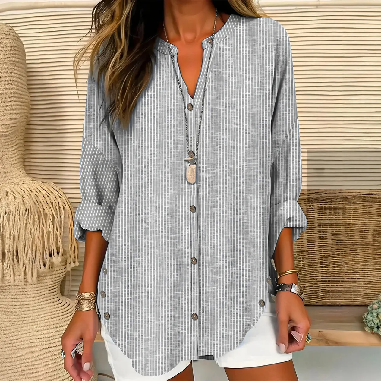 Chic Button-Down Casual Top
