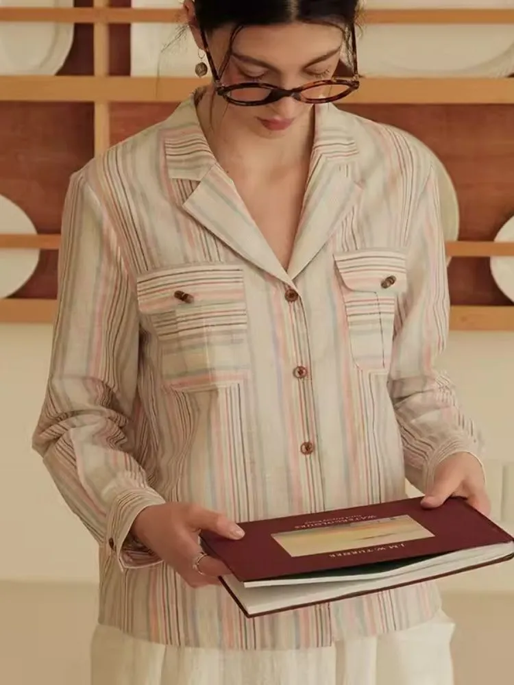 Chic Suit Collar Loose Shirt