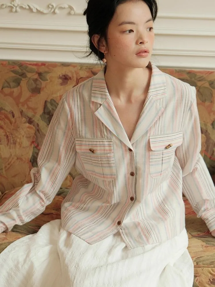 Chic Suit Collar Loose Shirt