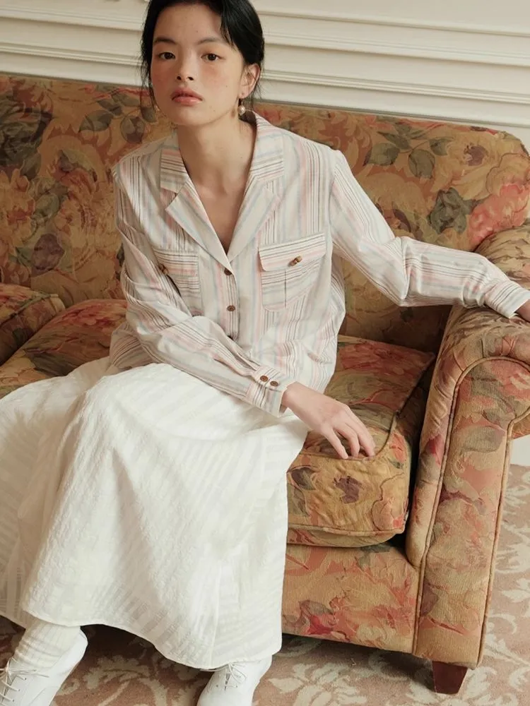 Chic Suit Collar Loose Shirt