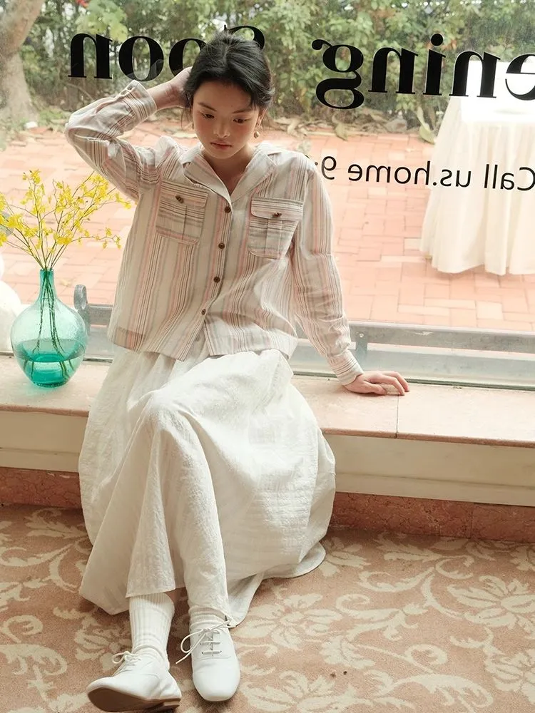 Chic Suit Collar Loose Shirt