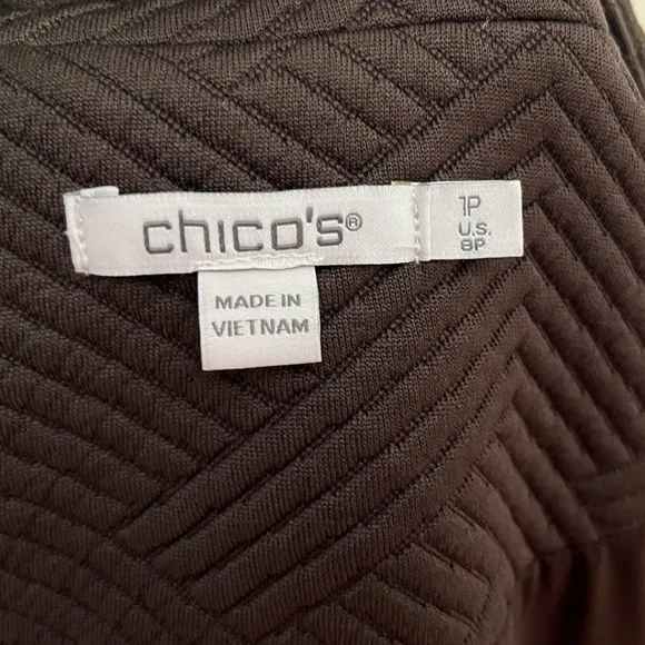 Chico's Women's Chevron Jacquard Boyfriend Blazer Size Medium Petite