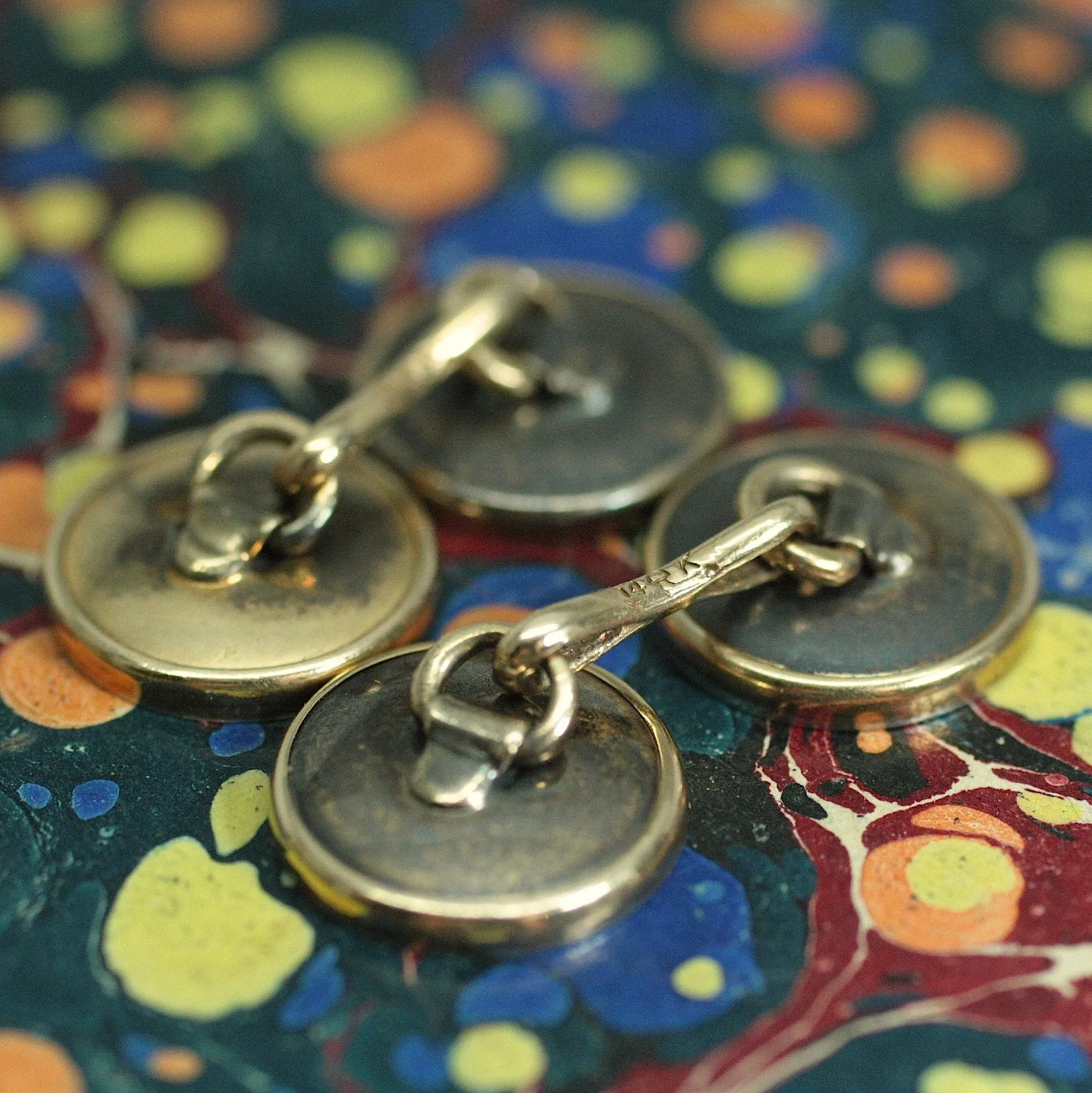 Circa 1920 14K Platinum & Diamond Cufflinks