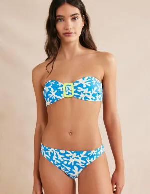Classic Bikini Bottoms-Blue, Abstract Foliage