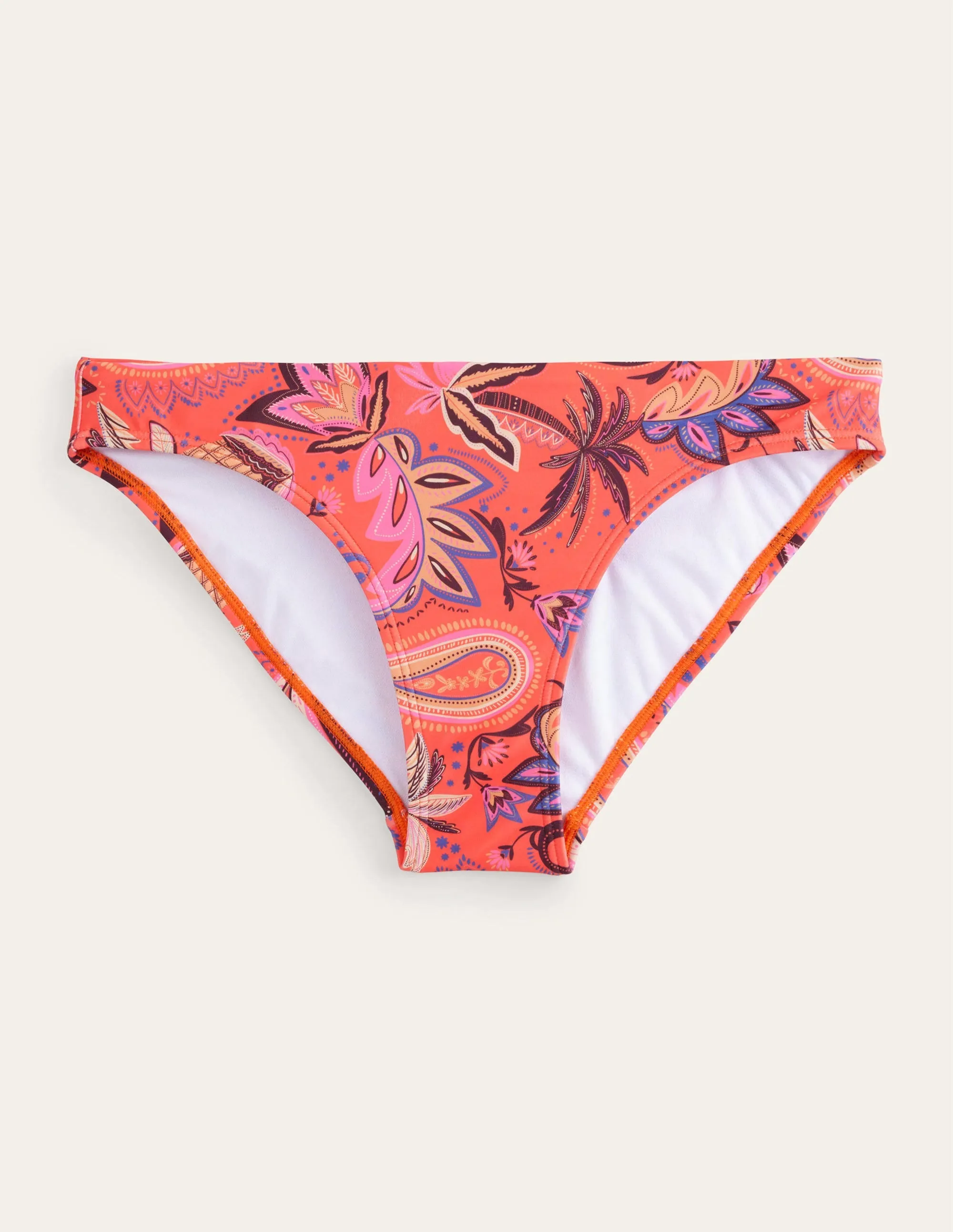 Classic Bikini Bottoms-Coral, Paradise Paisley