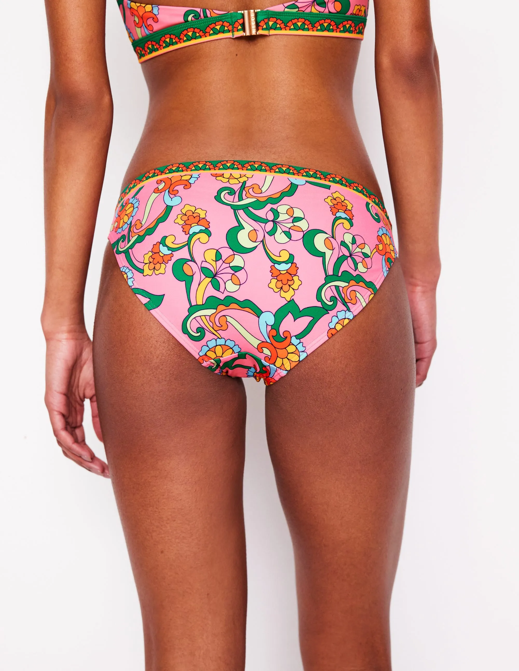 Classic Bikini Bottoms-Pink, Zig Zag wave
