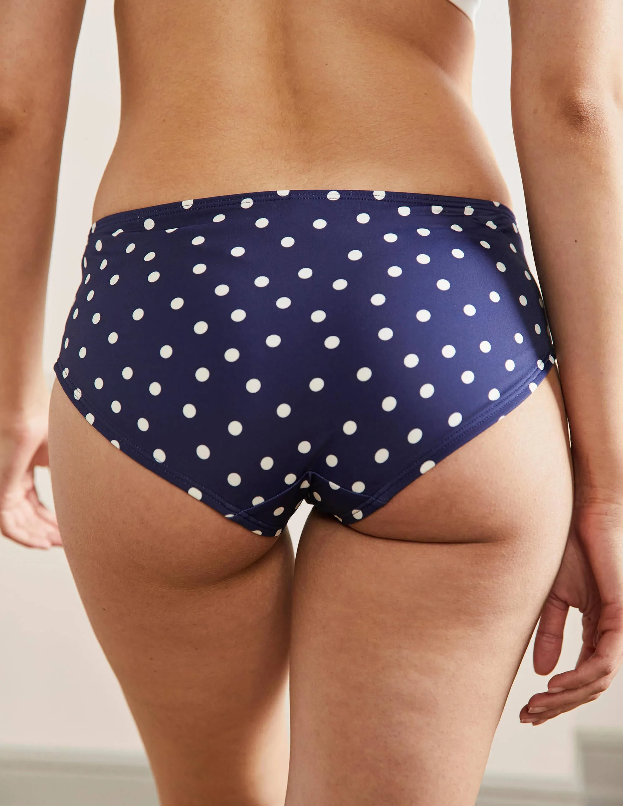 Classic Bikini Shorts-French Navy, Pin Dot