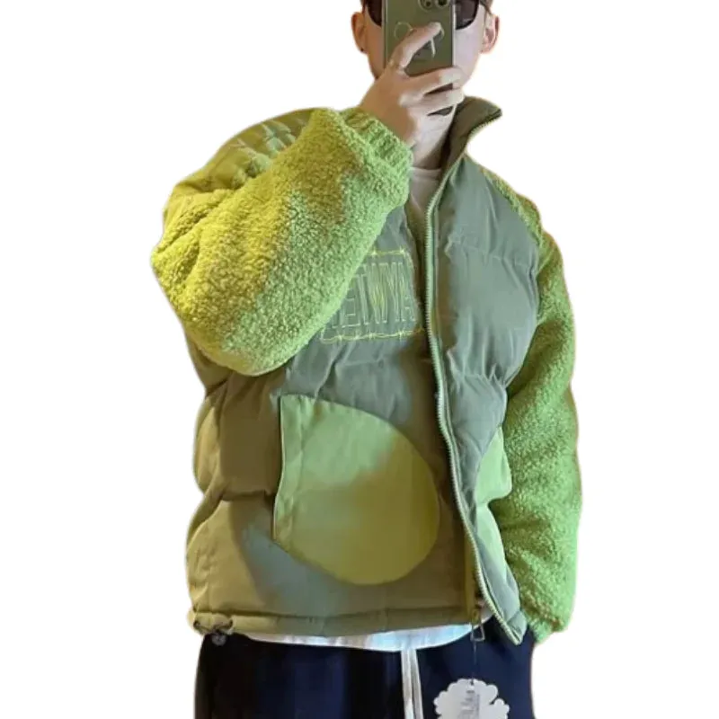 Classic Green Paneled Sherpa Coat