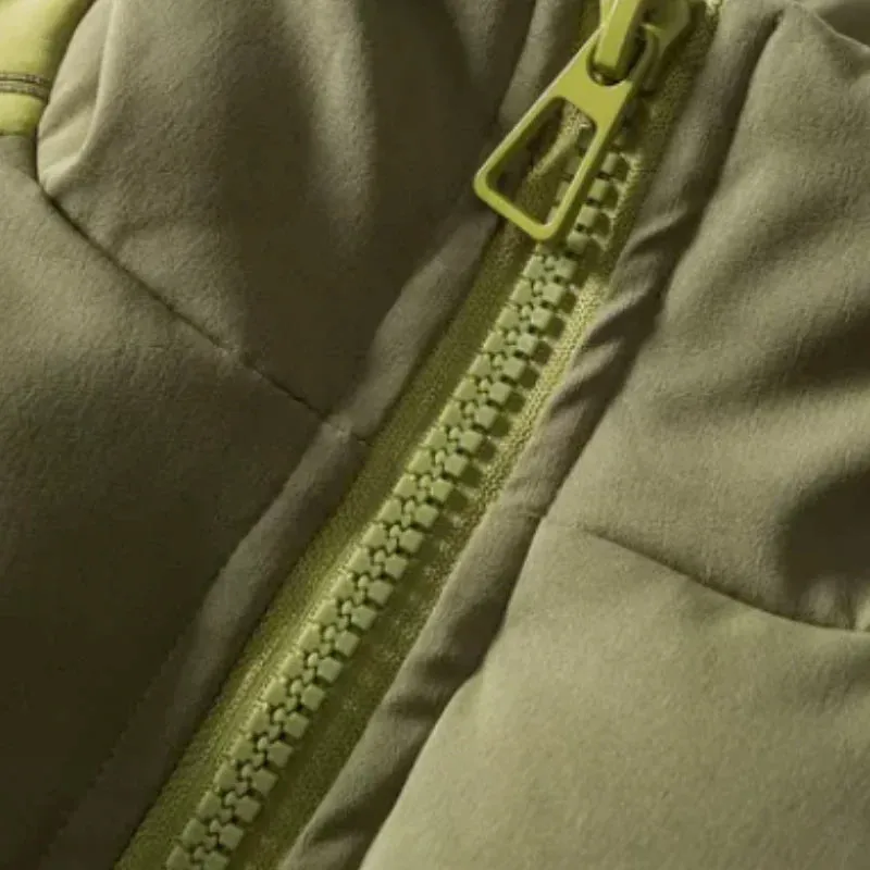 Classic Green Paneled Sherpa Coat