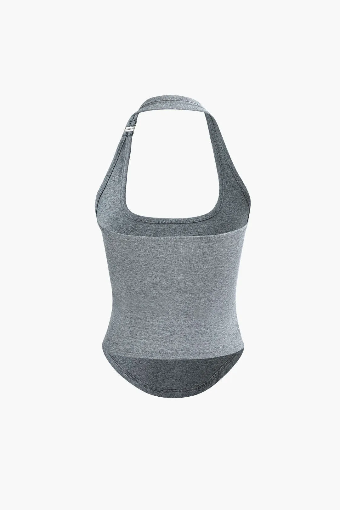 Classic Halter Curved Hem Tank Top
