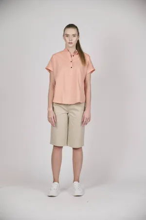 Classic Knee-Length  Beige Shorts