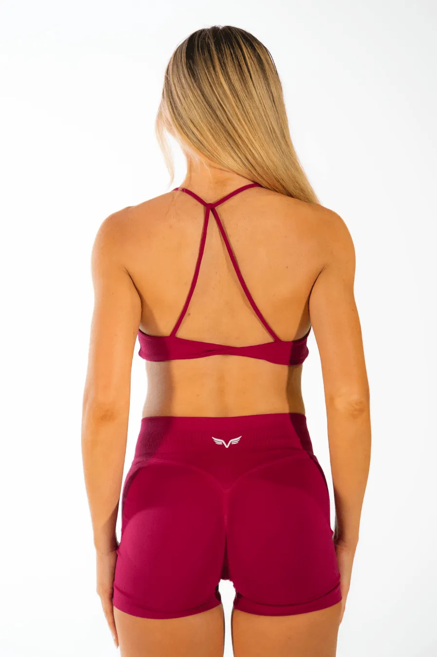 Club Athletica Flex Twist Crop Berry Red