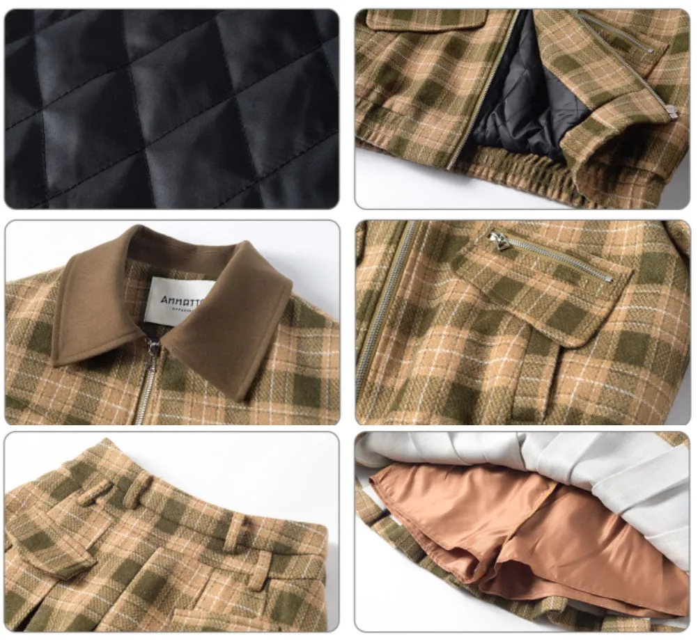 College Style Pattern Jacket / Skirt