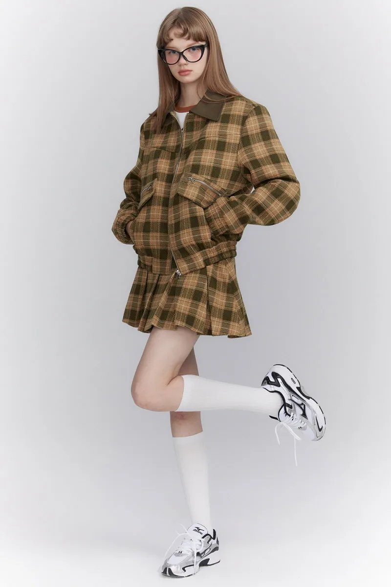 College Style Pattern Jacket / Skirt