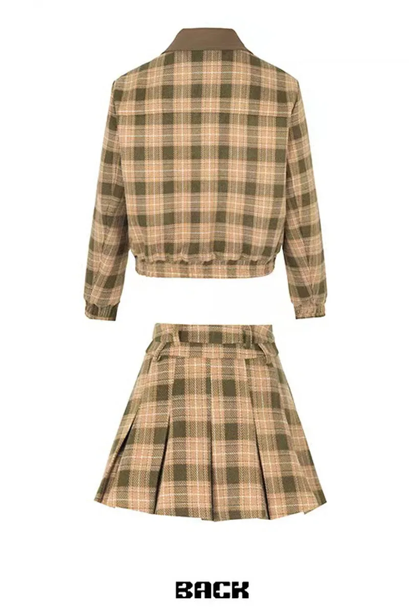 College Style Pattern Jacket / Skirt