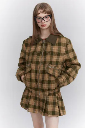 College Style Pattern Jacket / Skirt