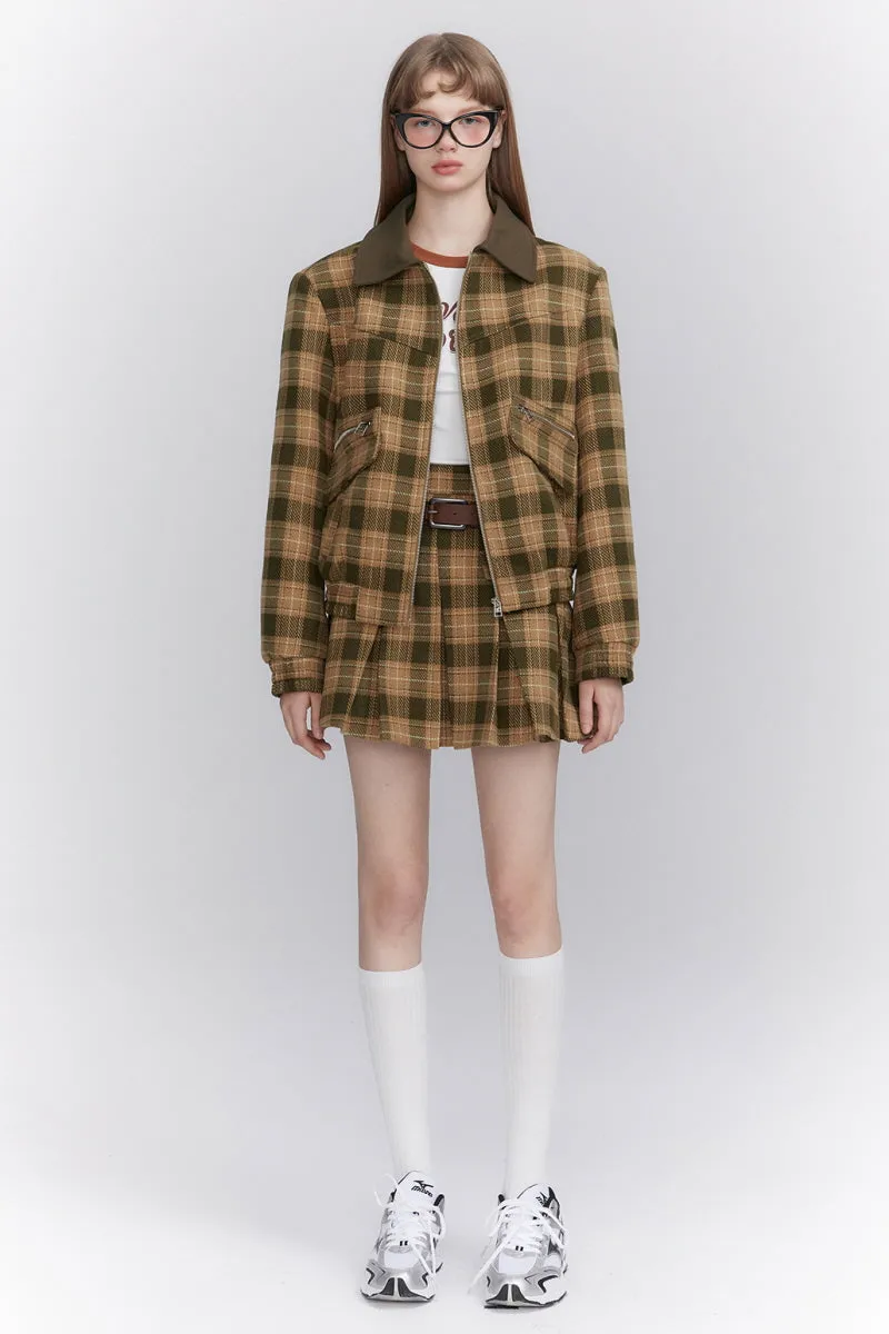 College Style Pattern Jacket / Skirt