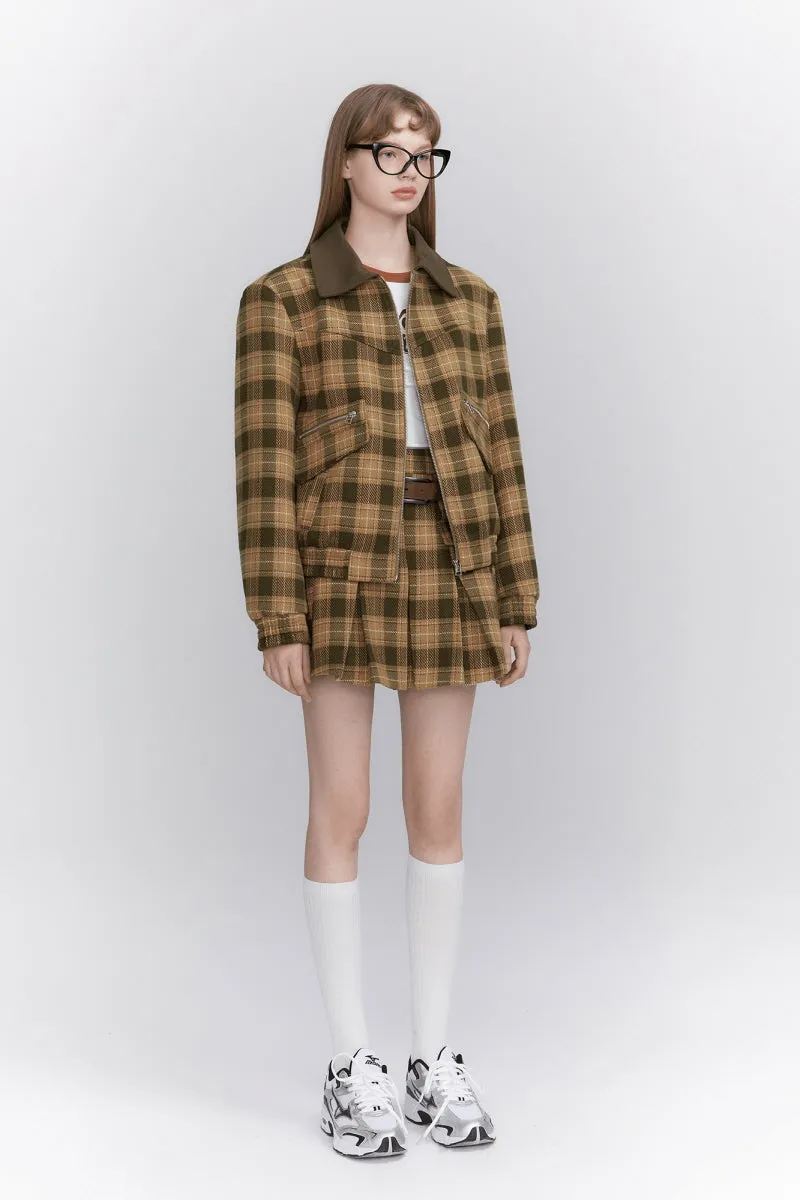 College Style Pattern Jacket / Skirt