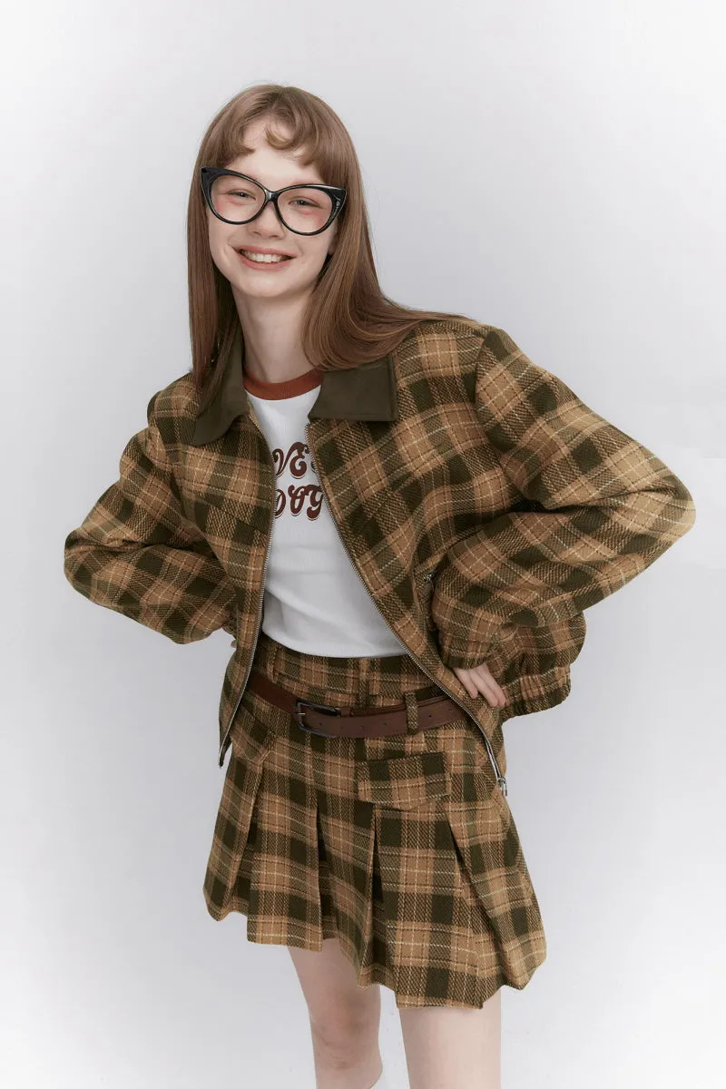 College Style Pattern Jacket / Skirt