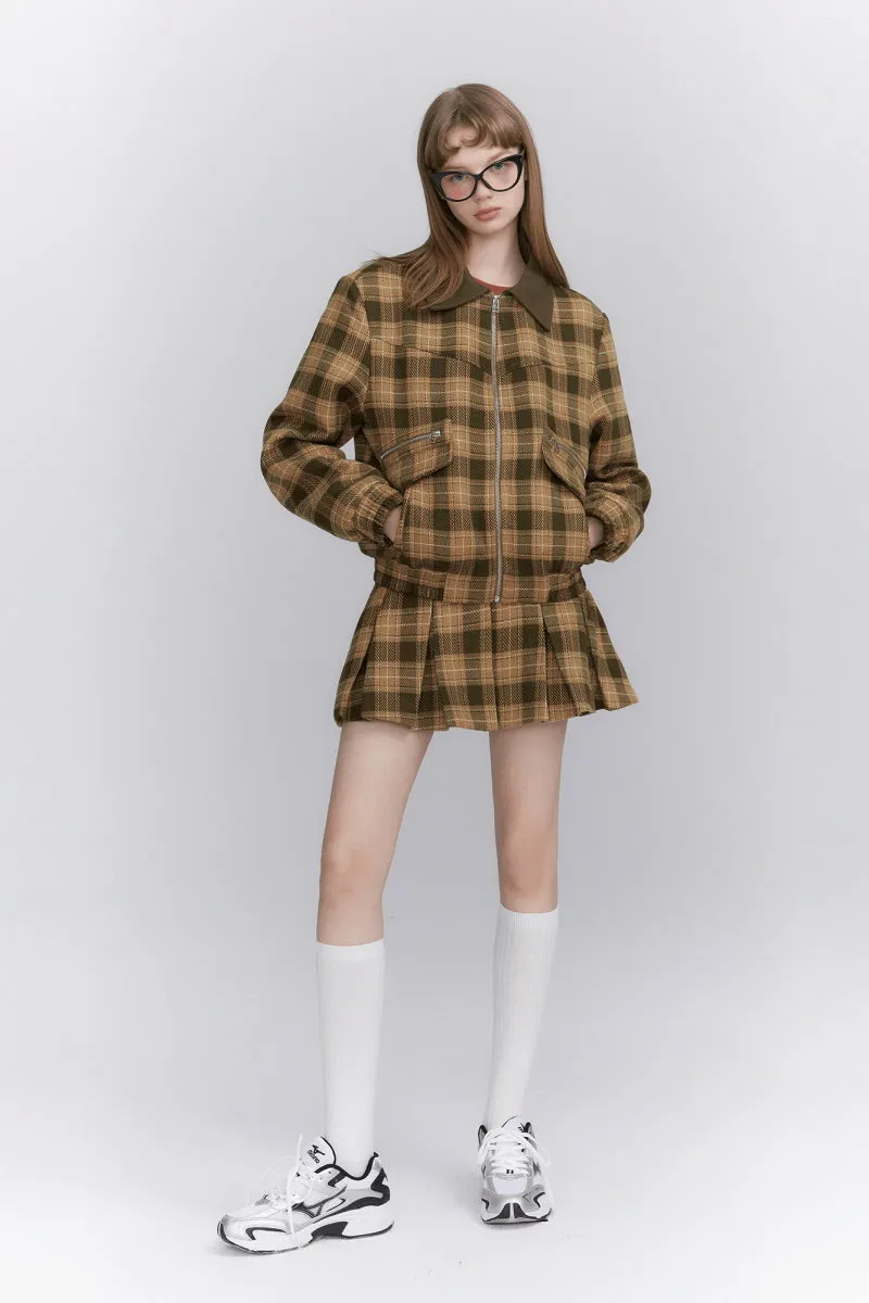 College Style Pattern Jacket / Skirt