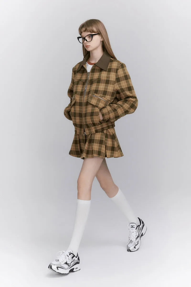 College Style Pattern Jacket / Skirt