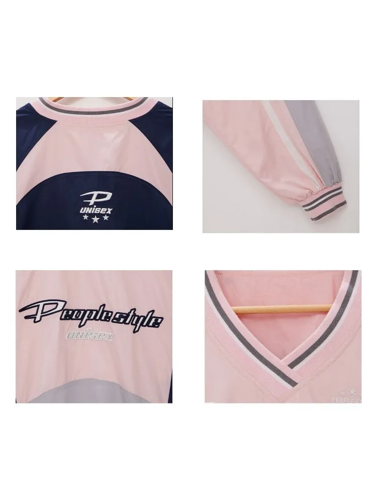 color casual sports stitching suit set