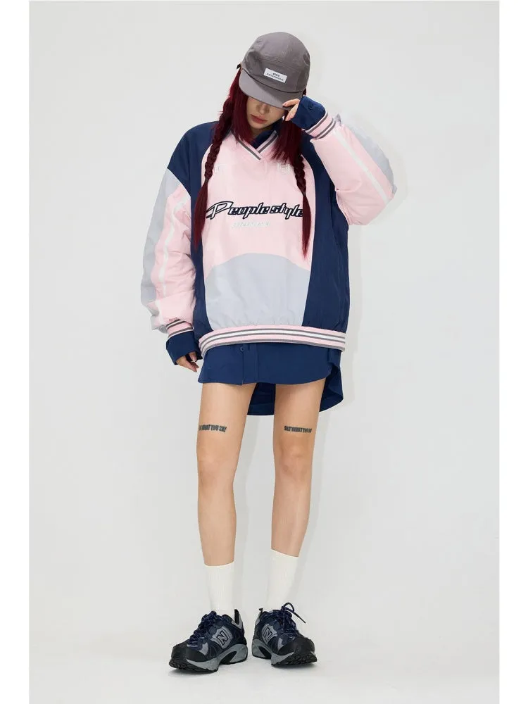 color casual sports stitching suit set