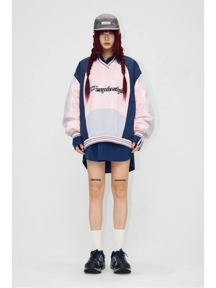 color casual sports stitching suit set