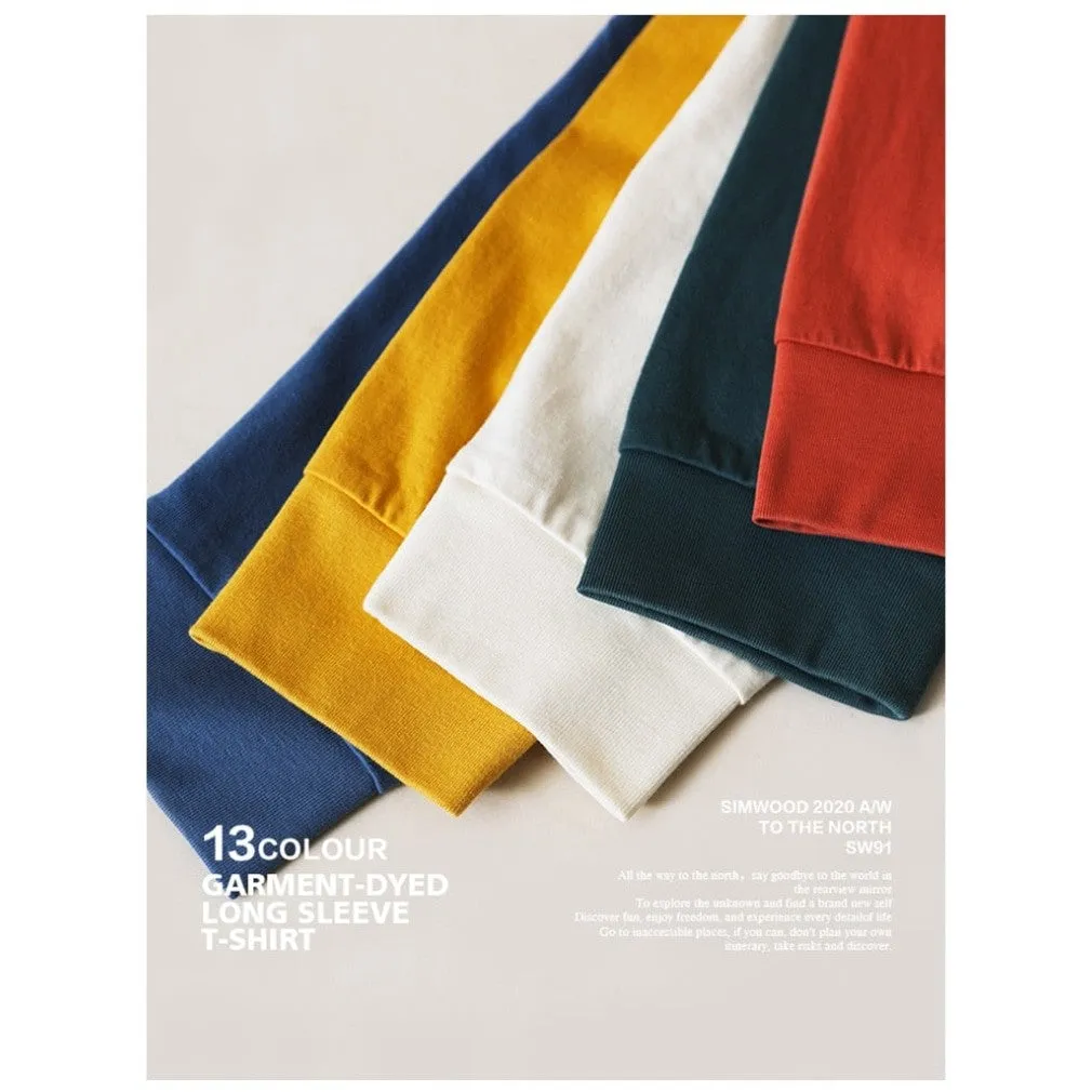ContiNent 33 Spring New Long Sleeve T Shirt Men Solid Color 100% Cotton O-neck Tops Plus Size High Quality T-shirt