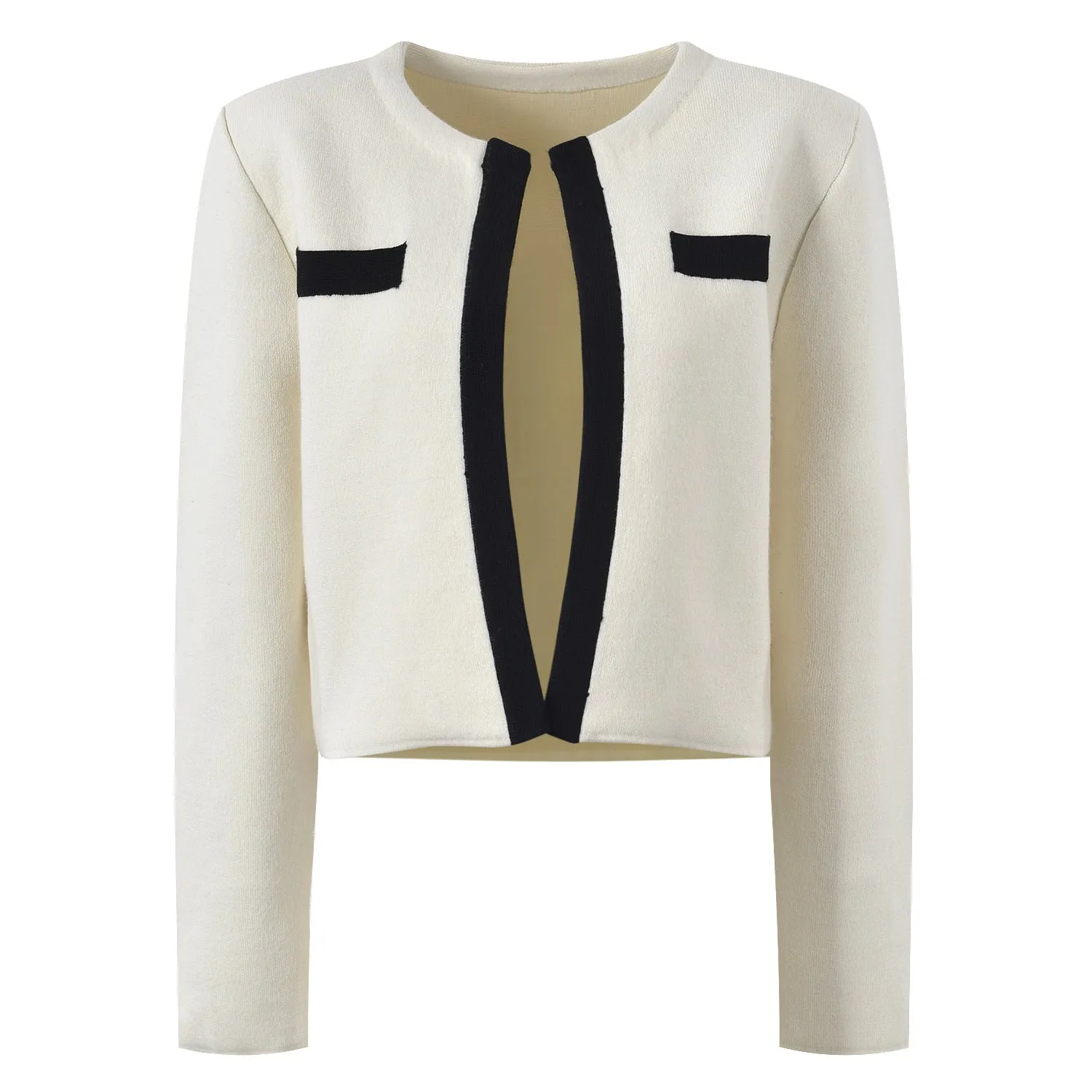 Contrast Trim Cardigan – Chic & Minimalist