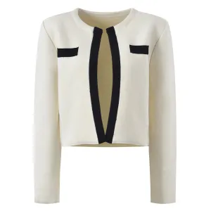Contrast Trim Cardigan – Chic & Minimalist