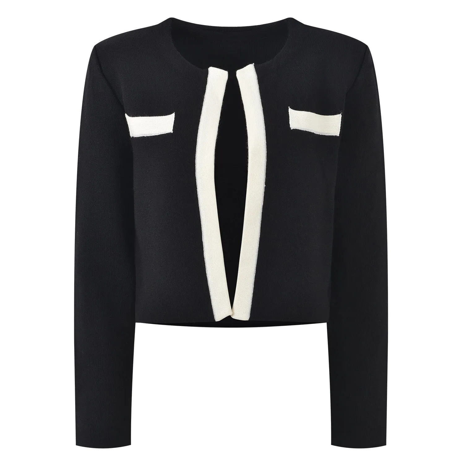 Contrast Trim Cardigan – Chic & Minimalist