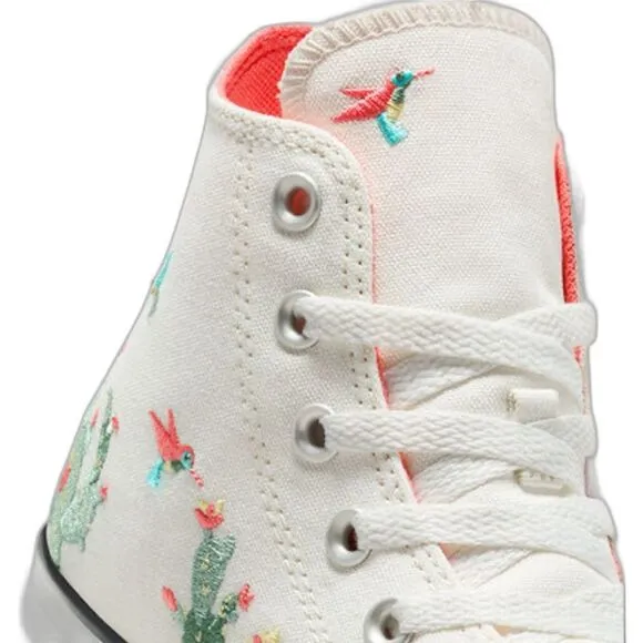 Converse “succulent love” embroidered high tops.  Girls size 2.  NWT