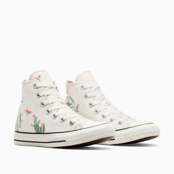 Converse “succulent love” embroidered high tops.  Girls size 2.  NWT