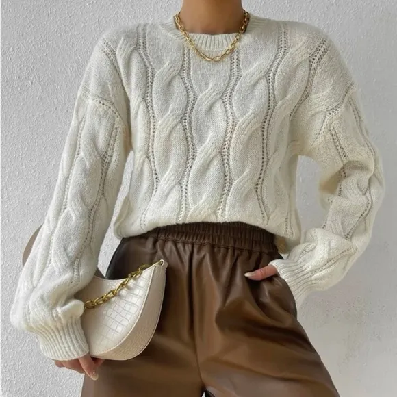COPY - New cable knit long sleeve sweater