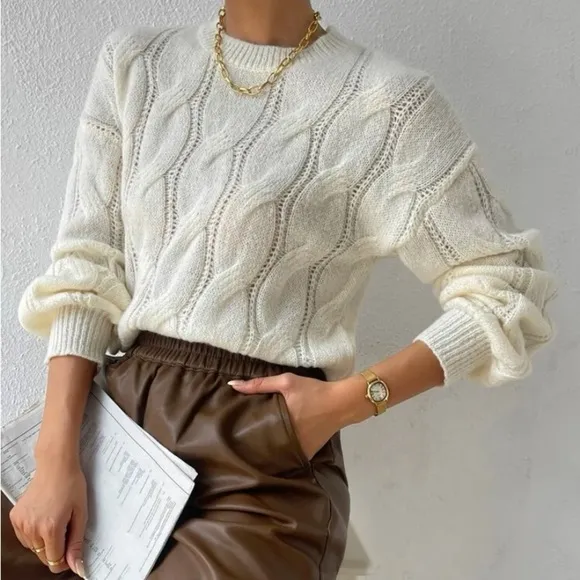 COPY - New cable knit long sleeve sweater