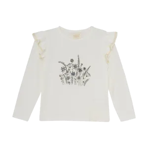 Creamie Floral Ruffle Top